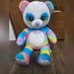 Build A Bear Rainbow Friends Panda Plush 17" Glitter Sparkle Eyes BABW Stuffed
